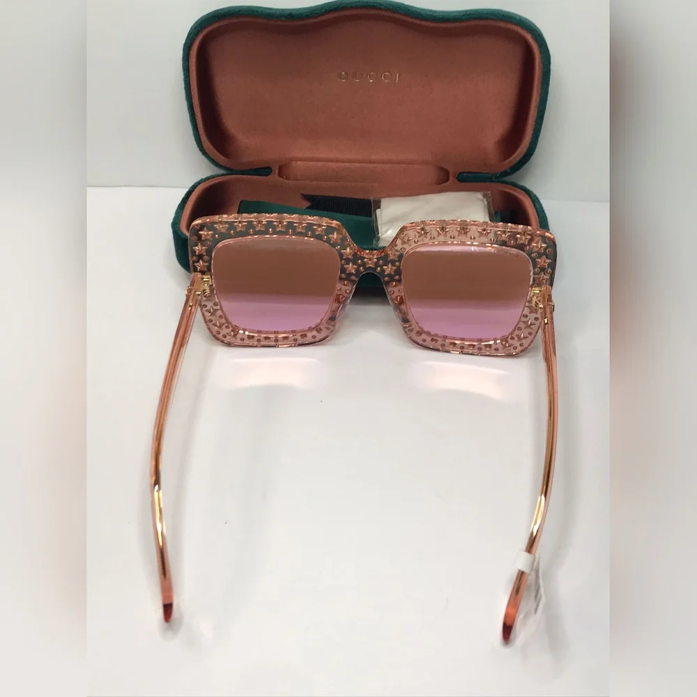 ๐ฏ Original GUCCI GG0148S 007 53 GG0148 53 mm Pink Sunglasses - Picture 11 of 13